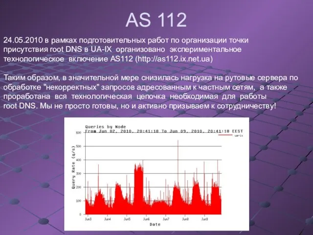 24.05.2010 в рамках подготовительных работ по организации точки присутствия root DNS в