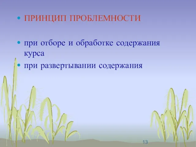 ПРИНЦИП ПРОБЛЕМНОСТИ при отборе и обработке содержания курса при развертывании содержания