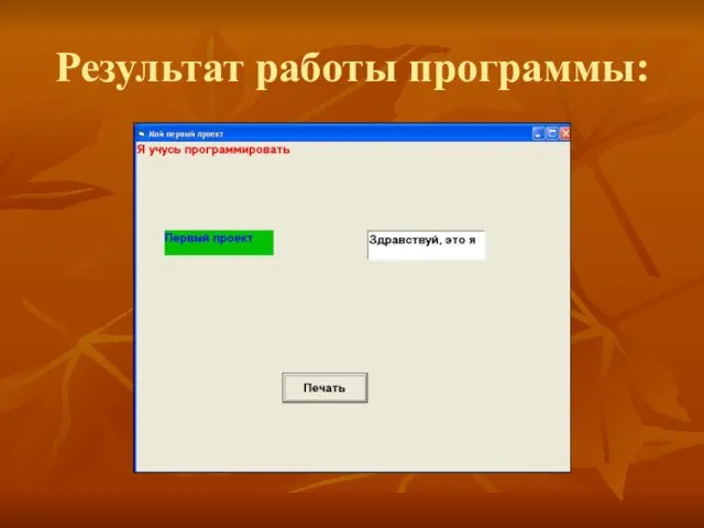 Результат работы программы: