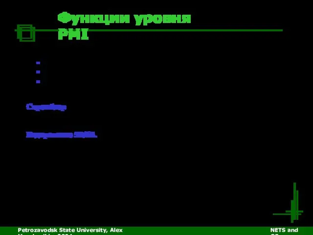 Petrozavodsk State University, Alex Moschevikin, 2004 NETS and OSs Функции уровня PMI