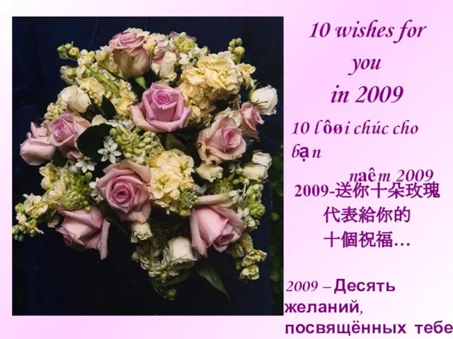 10 wishes for you in 2009 2009-送你十朵玫瑰 代表給你的 十個祝福… 10 l ôøi