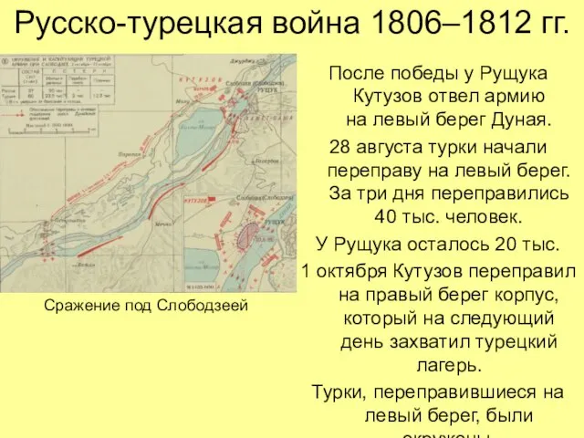 Русско-турецкая война 1806–1812 гг. После победы у Рущука Кутузов отвел армию на