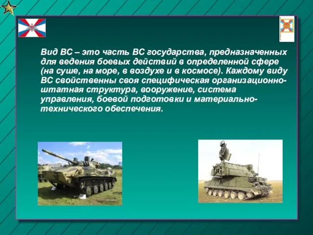 Вид ВС – это часть ВС государства, предназначенных для ведения боевых действий