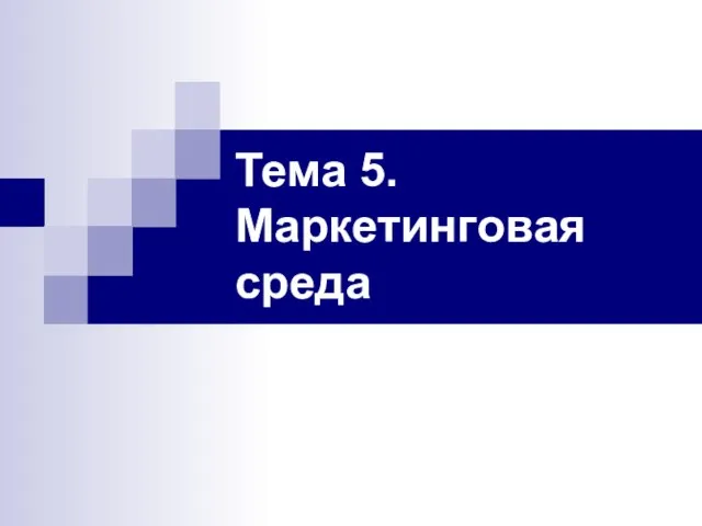 Тема 5. Маркетинговая среда