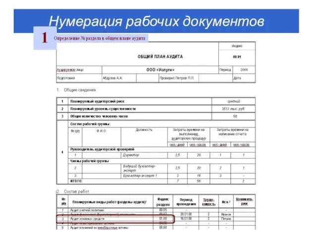 Нумерация рабочих документов