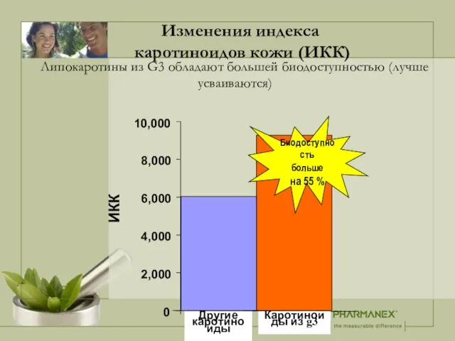 Липокаротины из G3 обладают большей биодоступностью (лучше усваиваются) Биодоступность больше на 55