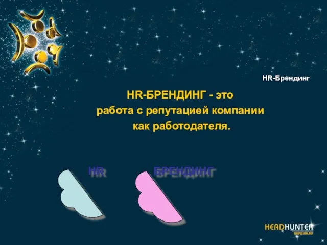 HR-Брендинг HR-БРЕНДИНГ - это работа с репутацией компании как работодателя. HR БРЕНДИНГ