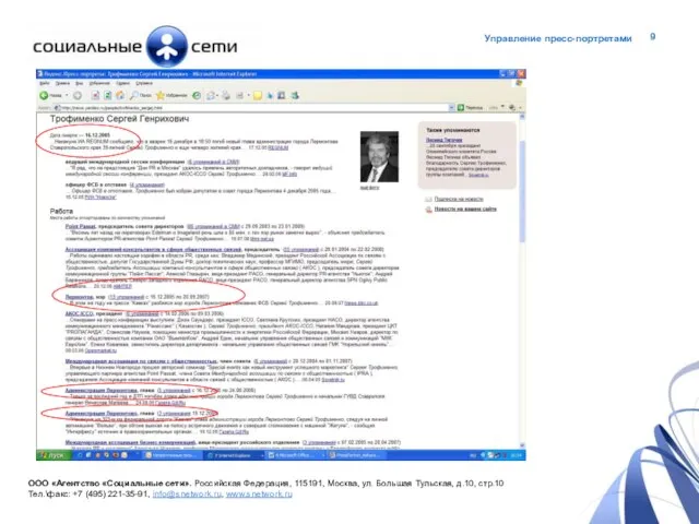 Как работать с пресс-портретами? Курьезы ООО «Агентство «Социальные сети». Российская Федерация, 115191,