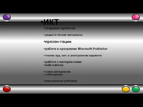 ИКТ создание проектов дидакти-ческие материалы презен-тации работа в программе Microsoft Publisher чтение