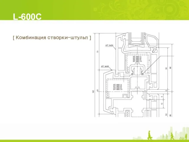 L-600C [ Комбинация створки-штульп ]