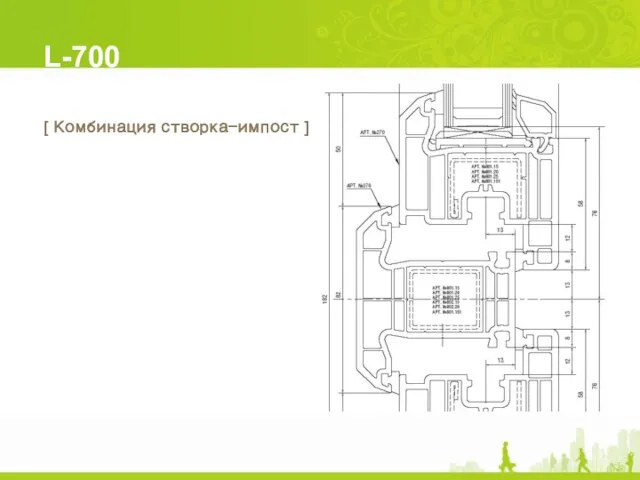 L-700 [ Комбинация створка-импост ]