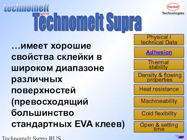Technomelt Supra RUS / Igor Shiroky …имеет хорошие свойства склейки в широком