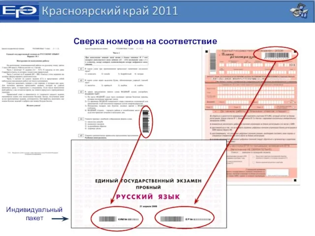 БР № 3111111111114 КИМ № 55515111 Сверка номеров на соответствие Индивидуальный пакет