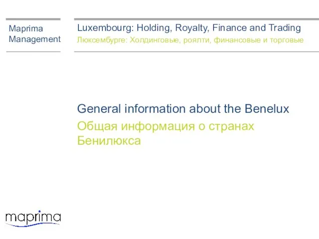 Luxembourg: Holding, Royalty, Finance and Trading Люксембурге: Холдинговые, роялти, финансовые и торговые