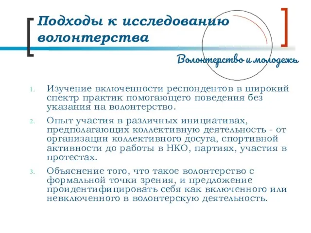 Изучение включенности респондентов в широкий спектр практик помогающего поведения без указания на