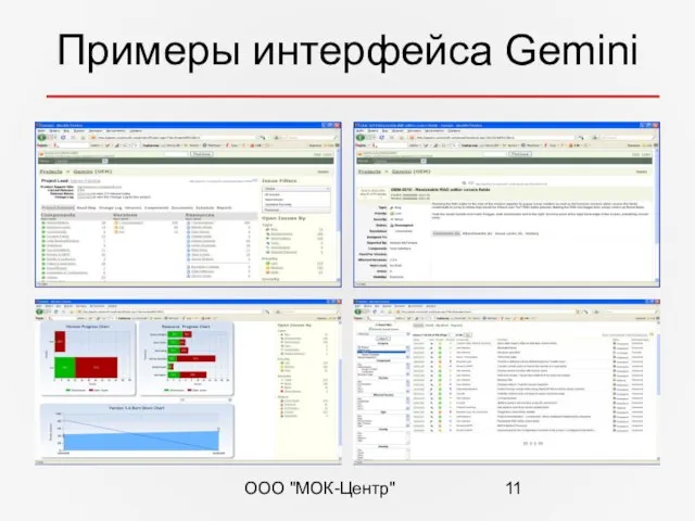 ООО "МОК-Центр" Примеры интерфейса Gemini