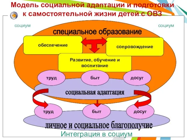 Модель социальной адаптации и подготовки к самостоятельной жизни детей с ОВЗ обеспечение