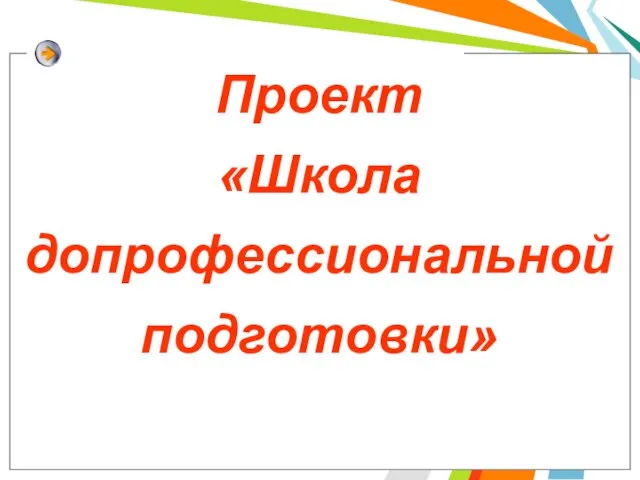 Проект «Школа допрофессиональной подготовки»