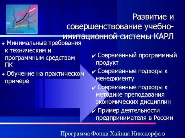 Программа Фонда Хайнца Никсдорфа в России Развитие и совершенствование учебно-имитационной системы КАРЛ