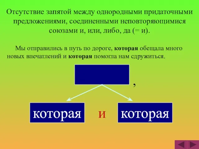 Отсутствие запятой между однородными придаточными предложениями, соединенными неповторяющимися союзами и, или, либо,