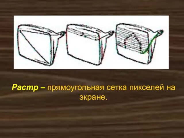 Растр – прямоугольная сетка пикселей на экране.