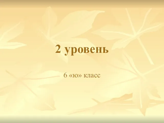 2 уровень 6 «ю» класс