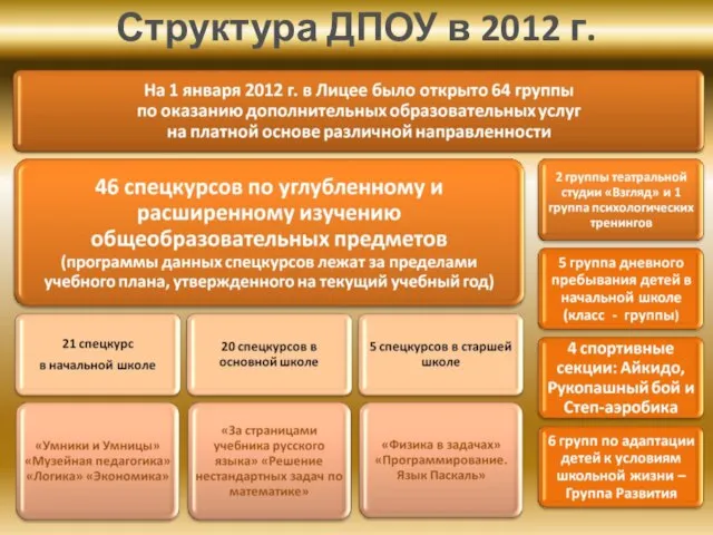 Структура ДПОУ в 2012 г.