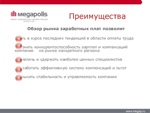 Преимущества Обзор рынка заработных плат позволит Быть в курсе последних тенденций в