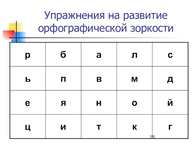 Упражнения на развитие орфографической зоркости