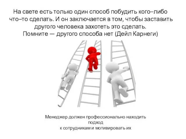 На свете есть только один способ побудить кого–либо что–то сделать. И он