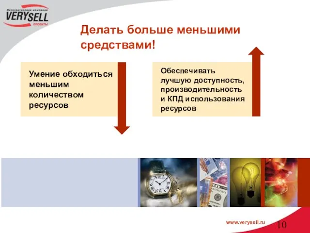 Делать больше меньшими средствами! Обеспечивать лучшую доступность, производительность и КПД использования ресурсов