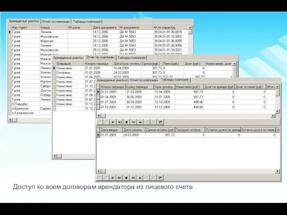 Доступ ко всем договорам арендатора из лицевого счета