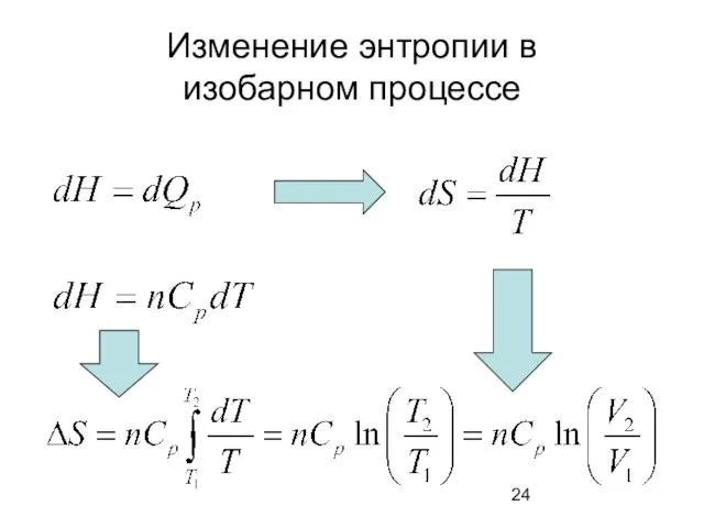 Изменение энтропии в изобарном процессе