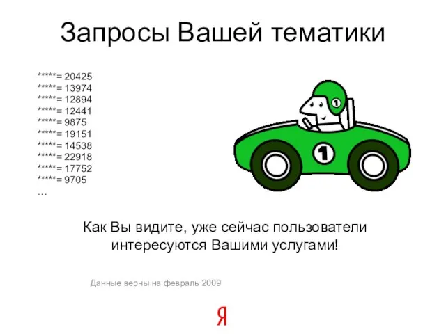 Запросы Вашей тематики *****= 20425 *****= 13974 *****= 12894 *****= 12441 *****=