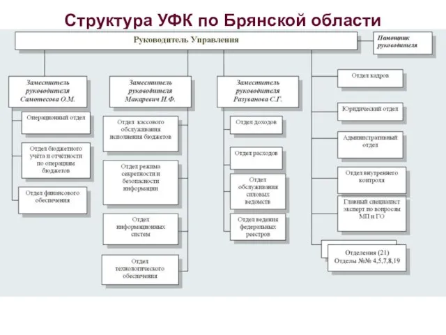 Структура УФК по Брянской области