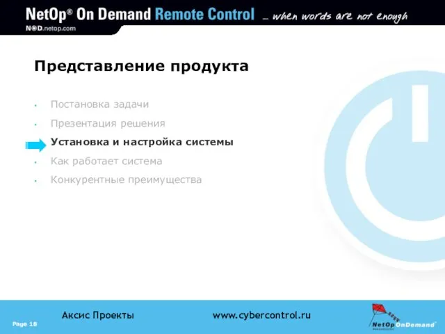 Представление продукта Постановка задачи Презентация решения Установка и настройка системы Как работает система Конкурентные преимущества