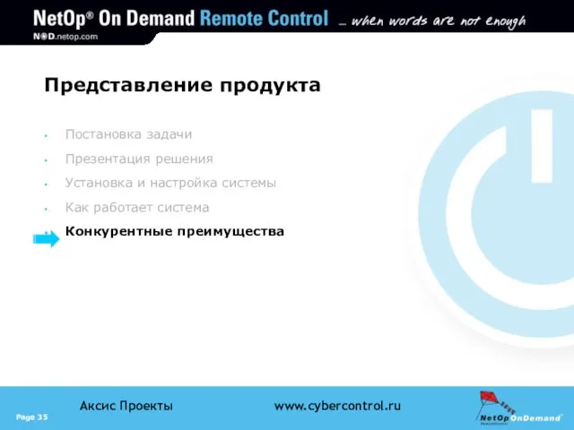 Представление продукта Постановка задачи Презентация решения Установка и настройка системы Как работает система Конкурентные преимущества