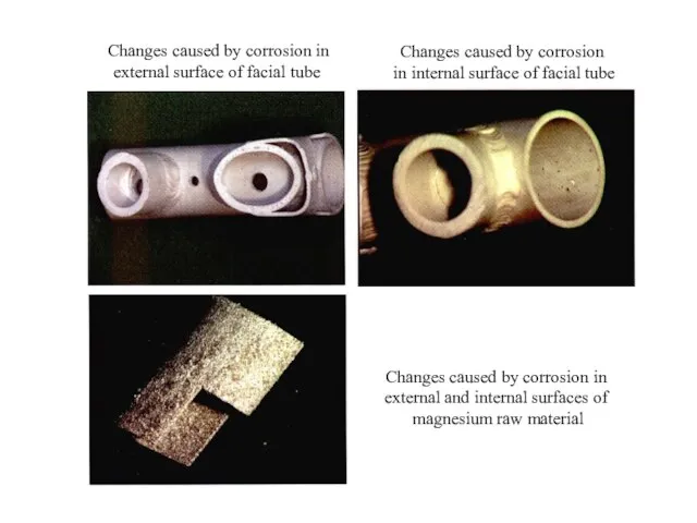 Changes caused by corrosion in external surface of facial tube Changes caused