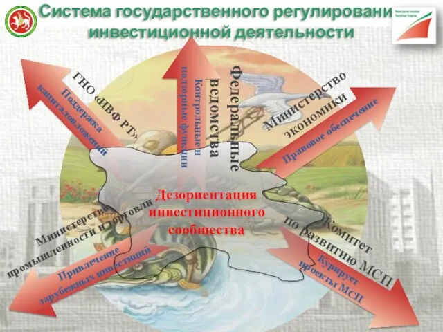 Система государственного регулирования инвестиционной деятельности Дезориентация инвестиционного сообщества ГНО «ИВФ РТ» Министерство