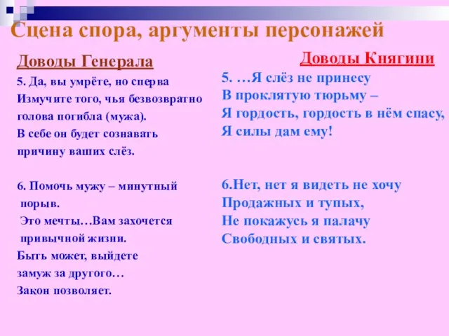 Сцена спора, аргументы персонажей Доводы Генерала 5. Да, вы умрёте, но сперва