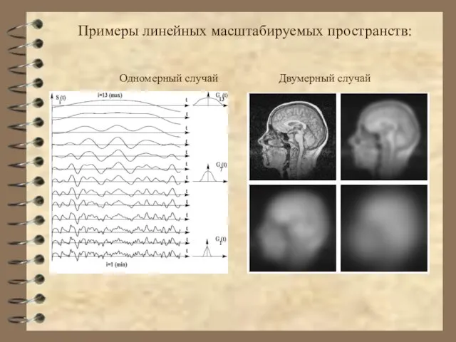 Примеры линейных масштабируемых пространств: Одномерный случай Двумерный случай