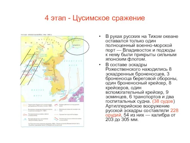 4 этап - Цусимское сражение В руках русских на Тихом океане оставался