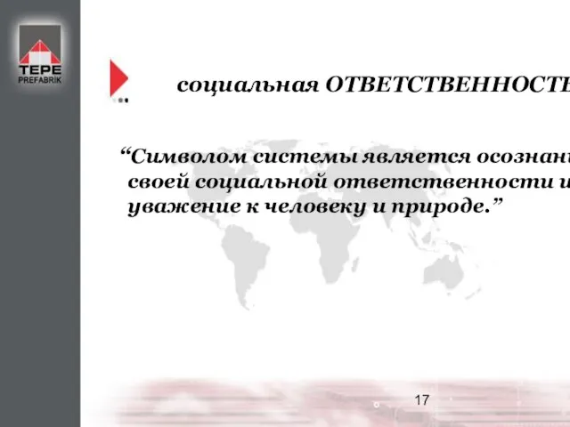 социальная ОТВЕТСТВЕННОСТЬ “Символом системы является осознание своей социальной ответственности и уважение к человеку и природе.”