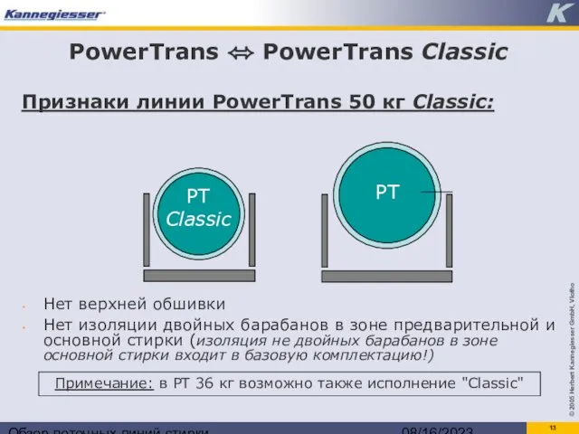 Обзор поточных линий стирки 08/16/2023 PowerTrans ⬄ PowerTrans Classic Признаки линии PowerTrans