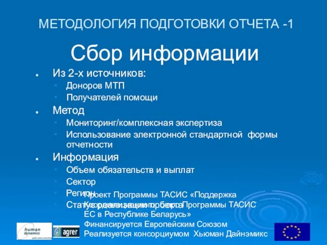 Проект Программы ТАСИС «Поддержка Координационного бюро Программы ТАСИС ЕC в Республике Беларусь»