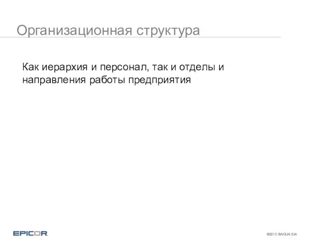 Организационная структура Как иерархия и персонал, так и отделы и направления работы предприятия