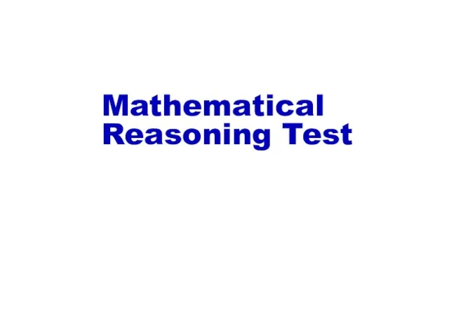 Mathematical Reasoning Test