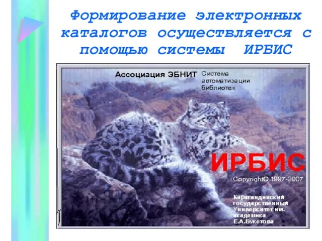 Формирование электронных каталогов осуществляется с помощью системы ИРБИС