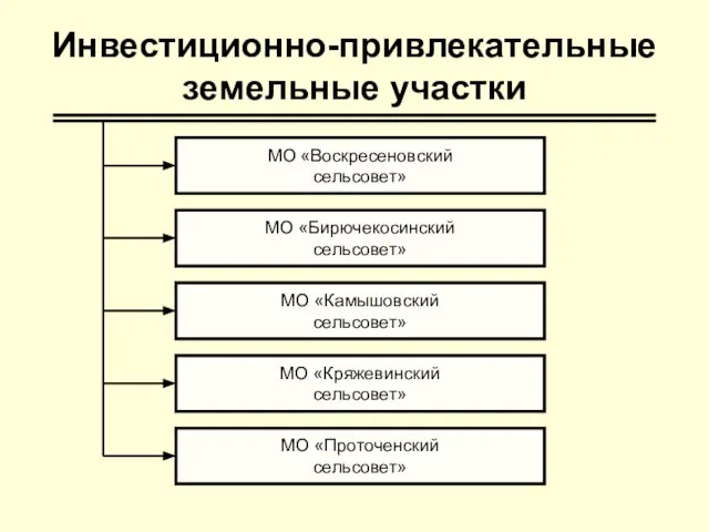 Инвестиционно-привлекательные земельные участки МО «Проточенский сельсовет» МО «Бирючекосинский сельсовет» МО «Воскресеновский сельсовет»