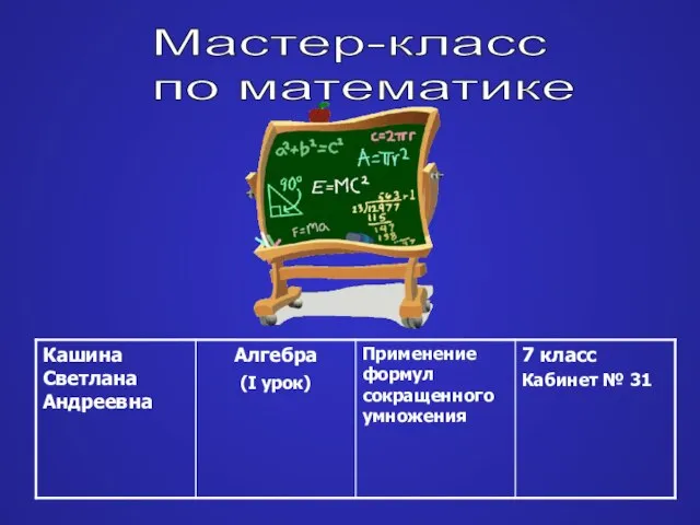 Мастер-класс по математике